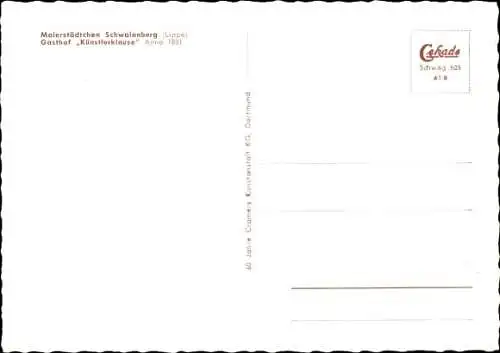 Ak Schwalenberg in Lippe, Gasthof Künstlerklause