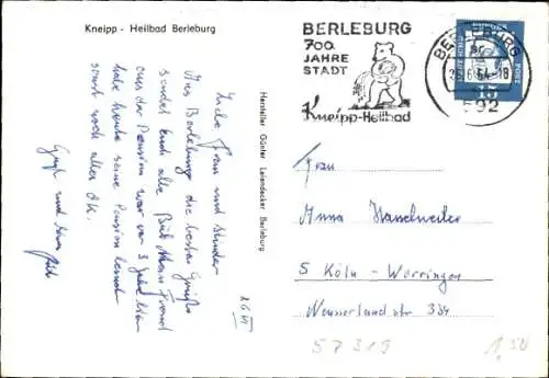 Ak Bad Berleburg in Westfalen, Fürstliches Schloss, roter Turm, Schlosspark, Gesamtansicht