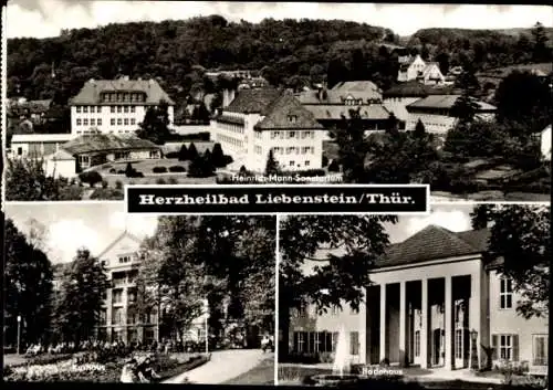 Ak Bad Liebenstein im Thüringer Wald, Heinrich-Mann-Sanatorium, Badehaus, Kurhaus