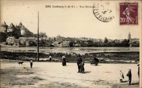 Ak Combourg Ille et Vilaine, vue generale