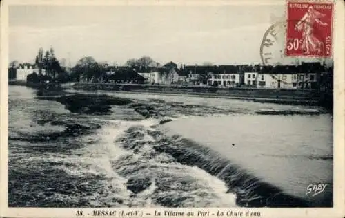 Ak Messac Ille et Vilaine, Vilaine au Port, Chute d'eau