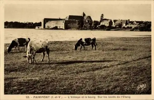 Ak Paimpont Ille et Vilaine, l'Abbaye, le bourg, sur les bords de l'Etang, Rinder