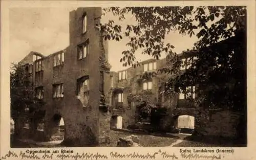 Ak Oppenheim am Oberrhein, Ruine Landskron (Inneres)