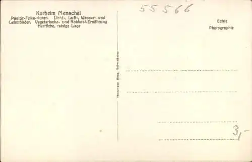 Ak Meddersheim an der Nahe Pfalz, Kurheim Menschel, Hauptgebäude