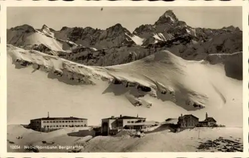 Ak Oberstdorf im Oberallgäu, Edmund Probst Haus, Nebelhornbahn Bergstation, Höfatsblick