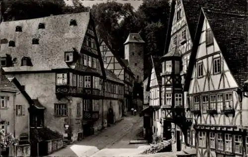 Ak Miltenberg am Main Unterfranken, Schnatterloch, Fachwerkhäuser