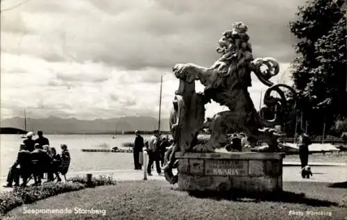 Ak Starnberg in Oberbayern, Seepromenade, Denkmal