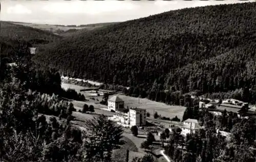 Ak Heigenbrücken im Kreis Aschaffenburg, Blick ins Lohrbachtal, Waldlandschaft, Hotel Hubertus