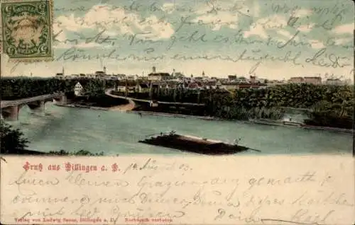 Ak Dillingen an der Donau, Uferansicht