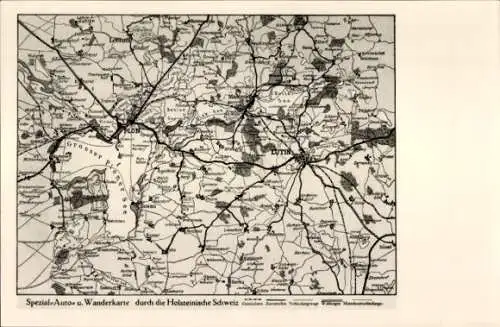 Ak Plön am See Holstein, Sepzial-Auto- und Wanderkarte Holsteinische Schweiz