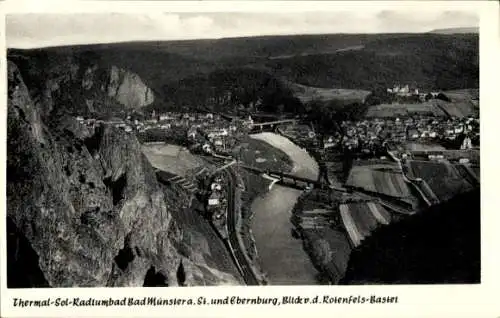 Ak Bad Münster am Stein Ebernburg, Blick von der Rotenfels-Bastei