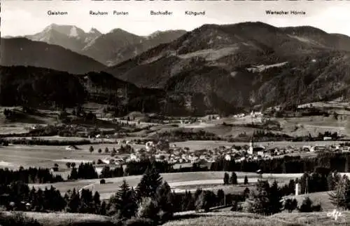 Ak Wertach im Allgäu, Blick vom Milchstüble über's Wertacher Tal auf Gaishorn, Rauhorn, Hörnle