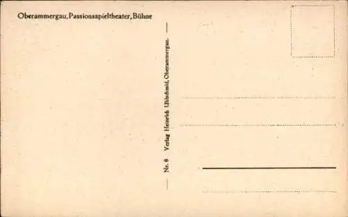 Ak Oberammergau in Oberbayern, Passionsspieltheater, Bühne
