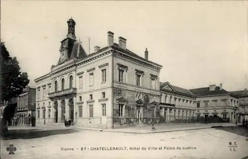 Ak Châtellerault Wien, Rathaus, Justizpalast