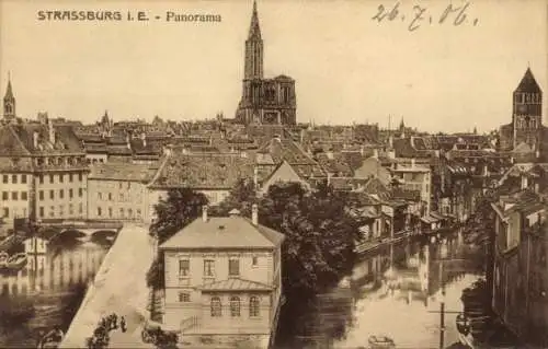 Ak Strasbourg Straßburg Elsass Bas Rhin, Panorama