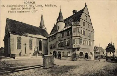 Ak Bœrsch Boersch Börsch Elsass Bas Rhin, St. Medarduskirche