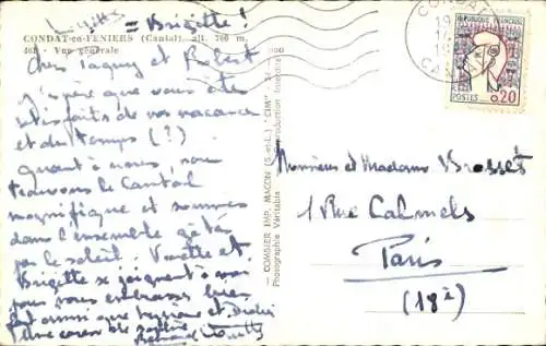 Ak Condat en Féniers Cantal, vue generale