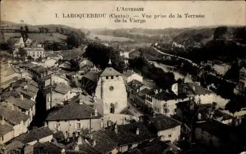 Ak Laroquebrou Cantal, Vue prise de la Terrasse de la Vierge