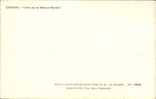 Ak Cognac Charente, Chais de la Maison Martell, Innenansicht