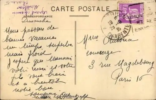 Ak Montbron Charente, vue sur le vieux Chateau