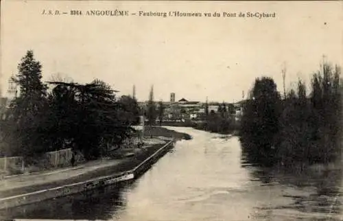 Ak Angoulême Charente, Faubourg I Houmeau vu du Pont de St-Cybard