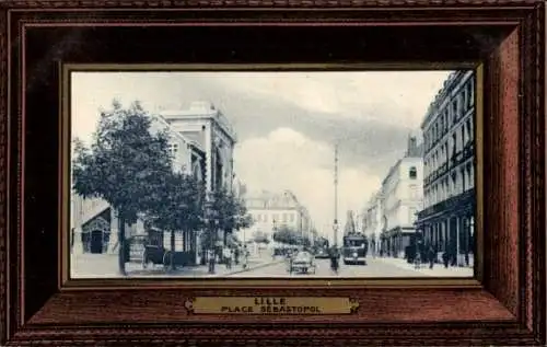 Passepartout Ak Lille Nord, Place Sebastopol, Straßenbahn