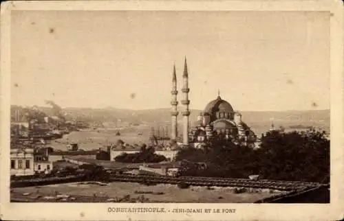 Ak Konstantinopel Istanbul Türkei, Jéni Djami, Hafen, Moschee