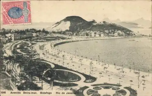 Ak Copacabana Rio de Janeiro Brasilien, Avenida Beira-mar