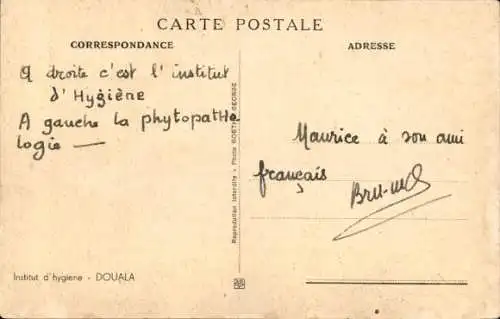 Ak Douala Douala Kamerun, Hygieneinstitut