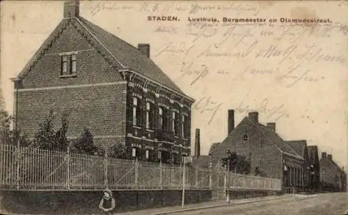 Ak Staden Westflandern, Lusthuis, Burgmeesterstraat, Dixmudestraat