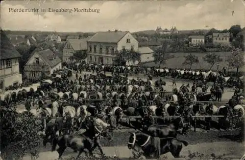 Ak Eisenberg Moritzburg in Sachsen, Pferdemarkt