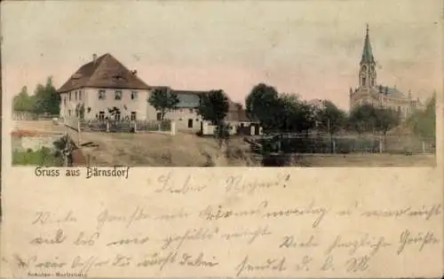 Ak Bärnsdorf Radeburg Sachsen, Teilansicht, Kirche