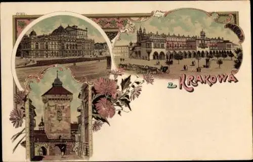 Litho Kraków Krakau Polen, Tor, Stadtansichten