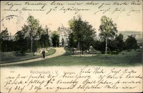 Ak Reichenbach im Vogtland, Stadtpark