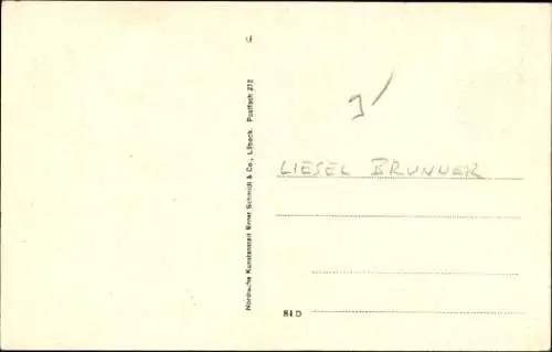 Ak Schauspielerin Liesel Brunner, Portrait, Autogramm