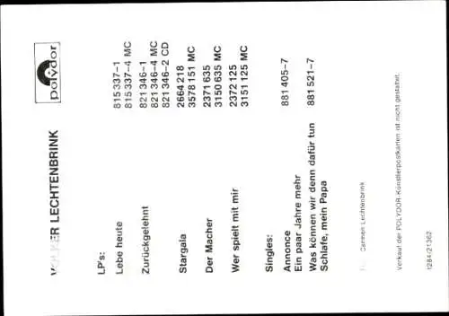 Ak Schauspieler und Sänger Volker Lechtenbrink, Portrait, Autogramm