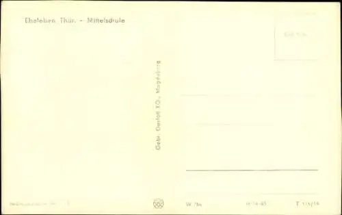 Ak Ebeleben im Kyffhäuserkreis, Mittelschule