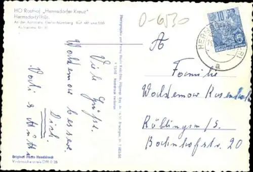 Ak Hermsdorf in Thüringen, HO Rasthof Hermsdorfer Kreuz