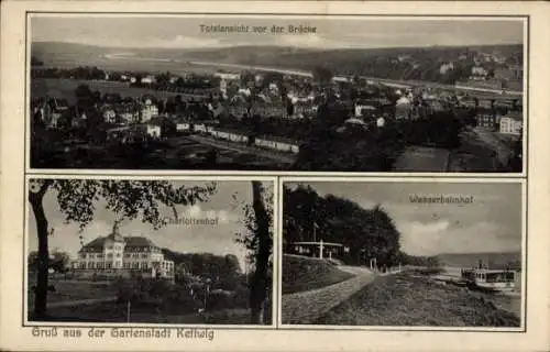 Ak Kettwig Essen im Ruhrgebiet, Wasserbahnhof, Charlottenhof