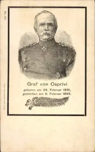 Ak Graf von Caprivi, Reichskanzler, Portrait