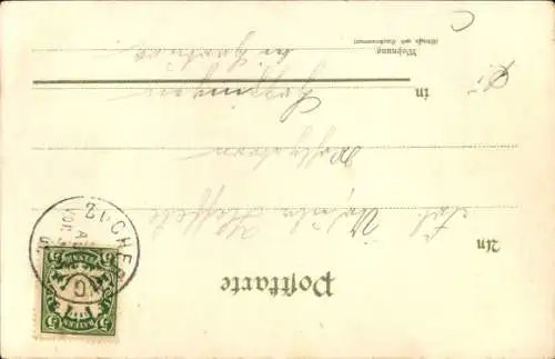 Passepartout Litho Junge Frau, Rosen, Kitsch