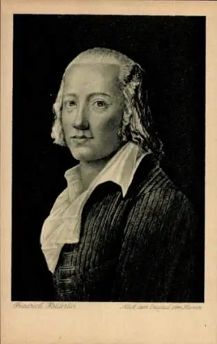 Künstler Ak Hiemer, Lyriker Friedrich Hölderlin, Portrait