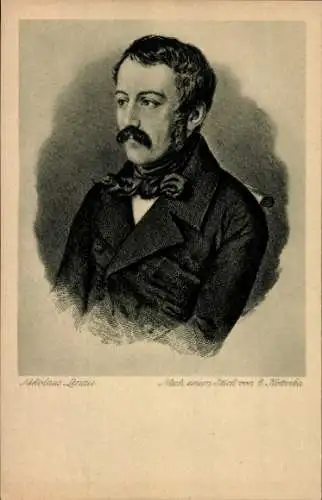 Künstler Ak Kotterba, Nikolaus Lenau, Niembsch v. Strehlenau, Österr. Schriftsteller des Biedermeier