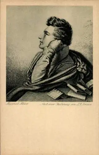 Künstler Ak Grimm, L. E., Dichter Heinrich Heine, Portrait