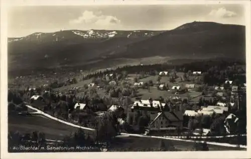 Ak Szklarska Poręba Schreiberhau Riesengebirge Schlesien, Weißbachtal, Kamm, Sanatorium Hochstein