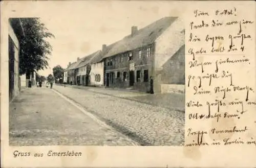 Ak Emersleben Halberstadt am Harz, Straßenpartie