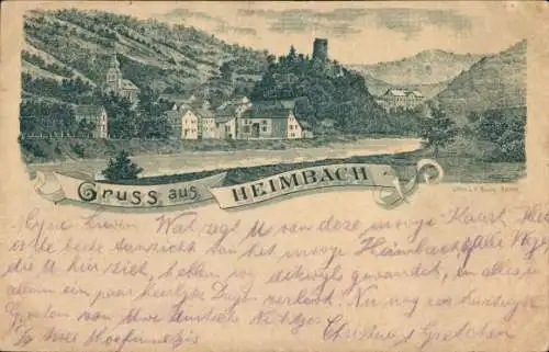 Litho Heimbach in der Eifel, Gesamtansicht