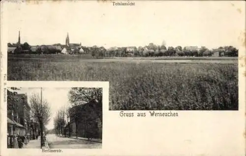 Ak Werneuchen im Kreis Barnim, Gesamtansicht, Berlinerstraße