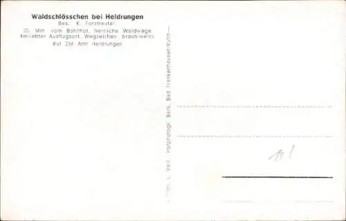 Ak Heldrungen in Thüringen, Waldschlößchen