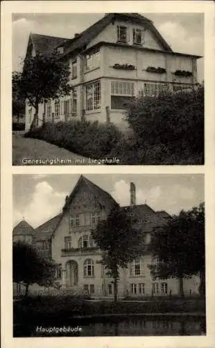 Ak Lenste Grömitz in Ostholstein, Kinder- und Genesungsheim Lensterhof, Hauptgebäude, Liegehalle